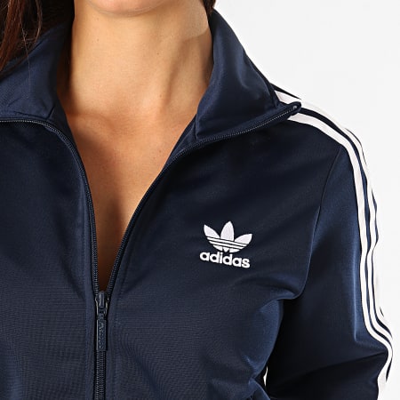 Adidas Originals -  Veste Zippée Femme A Bandes Firebird ED7517 Bleu Marine Blanc