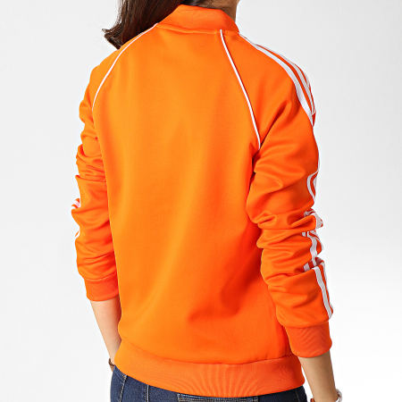 Adidas Originals -  Veste Zippée Femme A Bandes SST ED7589 Orange Blanc