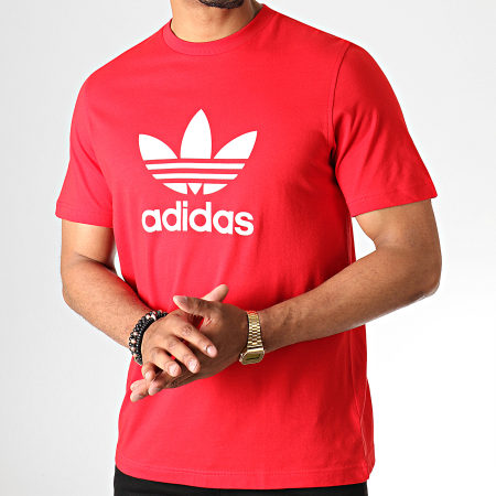 Adidas Originals - Tee Shirt Trefoil EJ9678 Rouge Blanc 