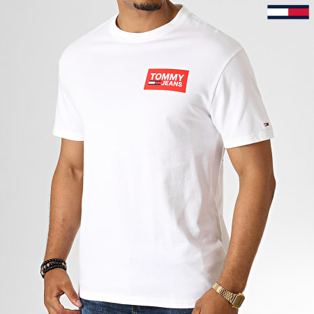 Tommy Jeans - Tee Shirt Back Multilogos 6671 Blanc
