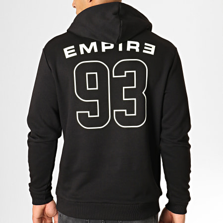 93 Empire - Felpa con cappuccio con pettorina nera fosforescente