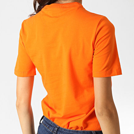 Adidas Originals - Tee Shirt Femme Trefoil ED7494 Orange Blanc