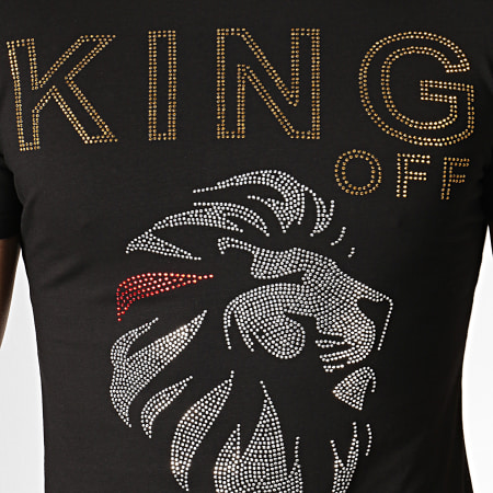 King Off - Tee Shirt A063 Noir Doré Argenté