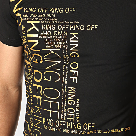King Off - Tee Shirt A077 Noir Doré