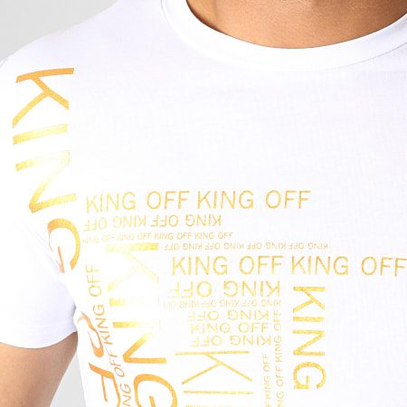 King Off - Tee Shirt A077 Blanc Doré