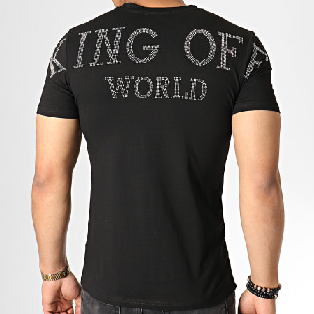 King Off - Tee Shirt Strass A065 Noir Argenté