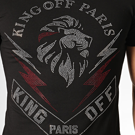 King Off - Tee Shirt A057 Noir Argenté Rouge