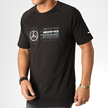 Puma - Tee Shirt Mercedes AMG Petronas Logo 577409 Noir Blanc Vert