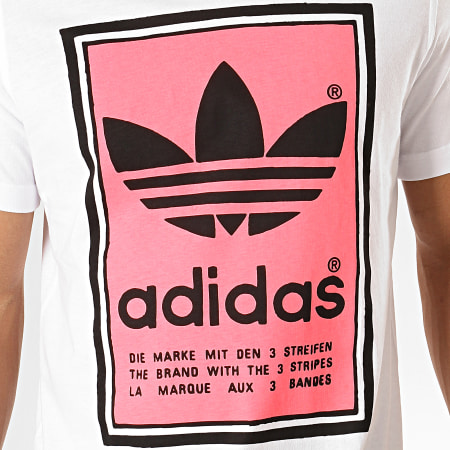 Adidas Originals - Tee Shirt Filled Label ED6938 Blanc Rose