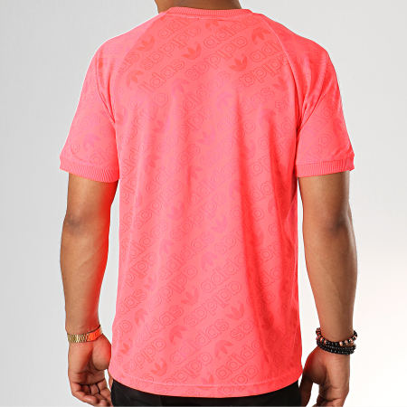 Adidas Originals - Tee Shirt A Bandes Mono Jersey ED7039 Rose Fluo Blanc