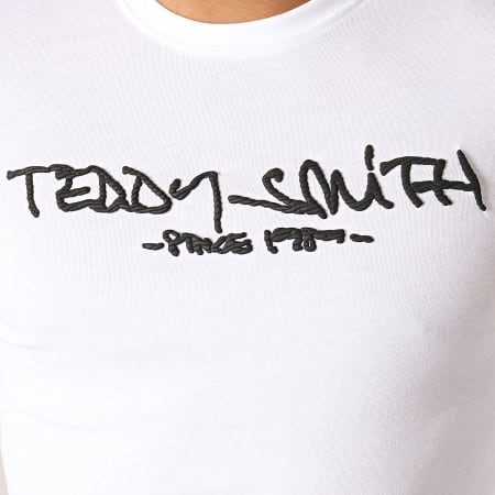 Teddy Smith - Tee Shirt Manches Longues Ticlass 3 Blanc Noir