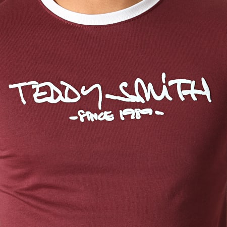 Teddy Smith - Tee Shirt Ticlass 3 Bordeaux Blanc