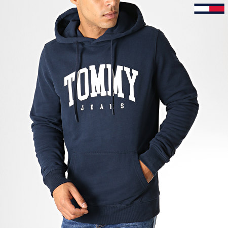 Tommy Jeans - Sweat Capuche Essential 6590 Bleu Marine Blanc