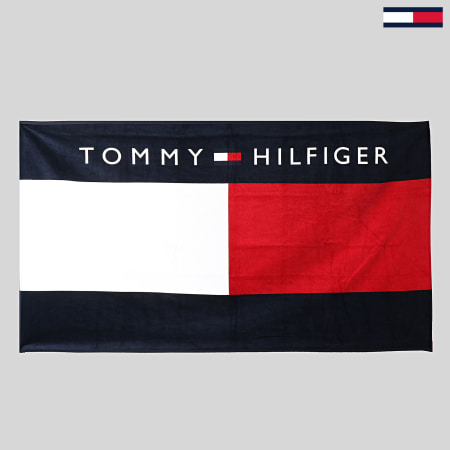 Tommy Hilfiger - Serviette De Plage 0018 Blanc Bleu Marine Rouge