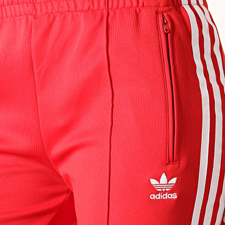 Adidas Originals - Pantalon Jogging A Bandes Femme SST ED7575 Rouge Blanc