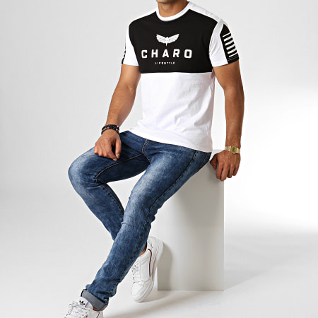 Charo - Tee Shirt Structured WY4764 Blanc Noir