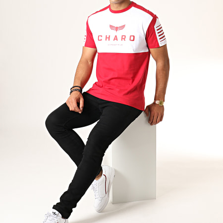 Charo - Tee Shirt Structured WY4784 Rouge Blanc