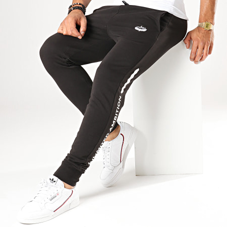 Charo - Pantalon Jogging Unlimited WY4778 Noir Blanc