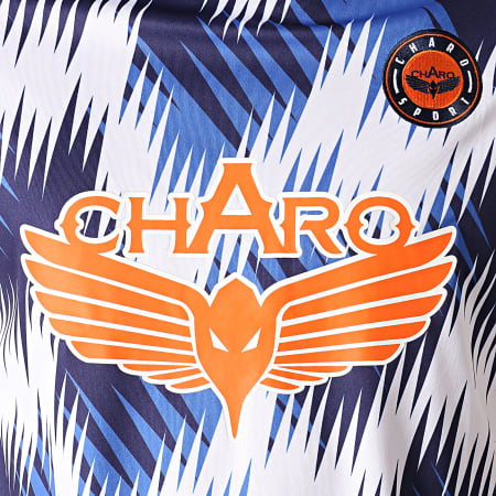 Charo - Tee Shirt Championship WY4788 Blanc Bleu Orange