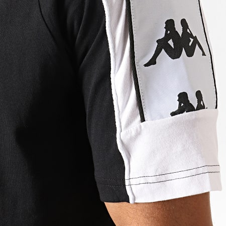 Kappa - Tee Shirt A Bandes Arset 304I050 Noir Blanc