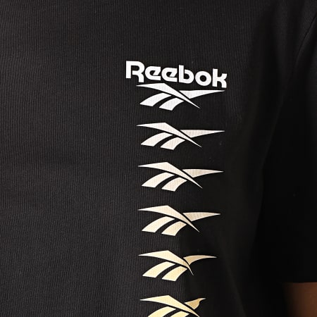 Reebok - Tee Shirt Femme Crop Classics Vector EB4244 Noir Blanc Jaune