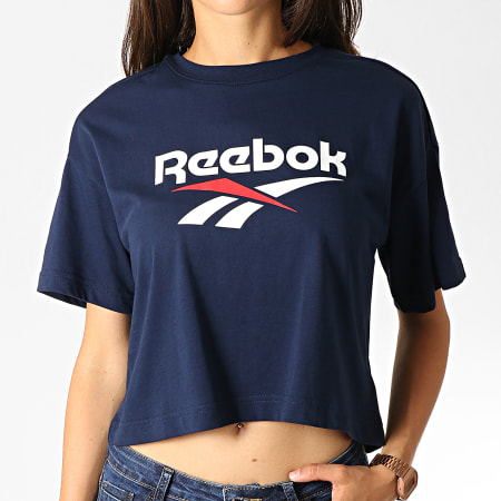 Reebok - Tee Shirt Crop Femme Classic FK3377 Bleu Marine