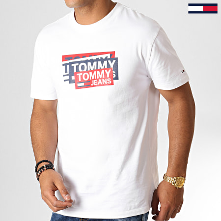 Tommy Jeans - Tee Shirt Multi Corp Logo 6498 Blanc