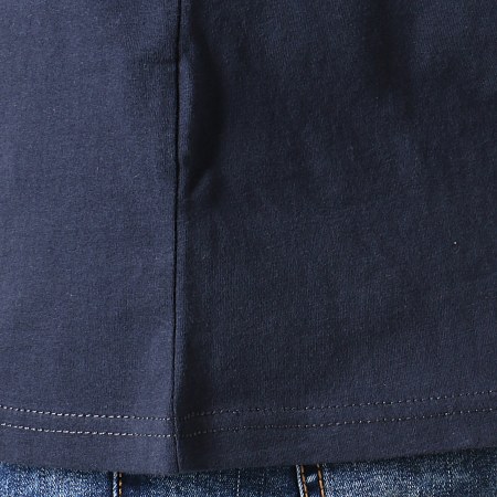 Tommy Jeans - Tee Shirt Contrast Sleeve 6545 Bleu Marine Gris Chiné