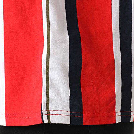 Tommy Hilfiger - Tee Shirt Vertical Stripe 6551 Rouge Bleu Marine Blanc