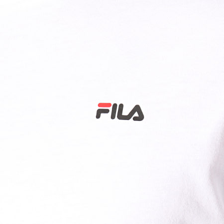 Fila - Tee Shirt Manches Longues A Bandes Fabrice 687234 Blanc Noir Rouge
