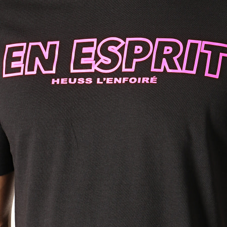 Heuss L'Enfoiré - Maglietta nera rosa fluorescente Esprit