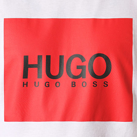 HUGO - Tee Shirt Dolive 194 50414225 Blanc Rouge Noir