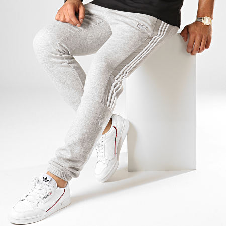 Adidas Pantalon Jogging A Bandes Outline Ed4691 Gris Chine Blanc