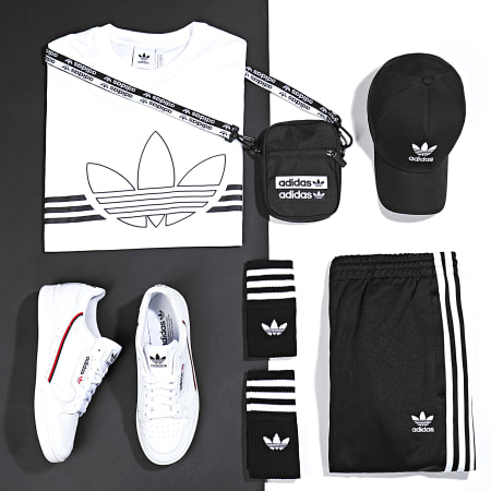 Adidas Originals - Tee Shirt Outline Trefoil ED4700 Blanc Noir