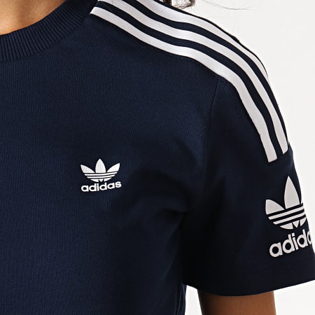 Adidas Originals - Tee Shirt Femme Lock Up ED7532 Bleu Marine Blanc