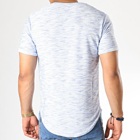 Frilivin - Tee Shirt Oversize 7241-FR72 Bleu Chiné Blanc