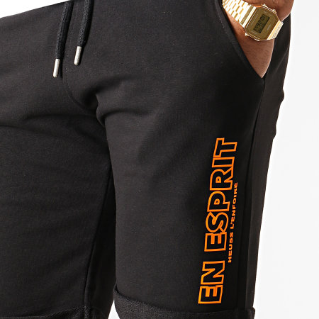 Heuss L'Enfoiré - Esprit Pantaloncini da jogging nero arancio fluo