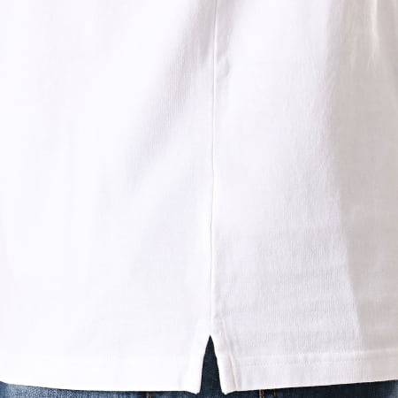 Calvin Klein - Polo Manches Courtes Chest Stripe Institutional 2540 Blanc Corail Noir