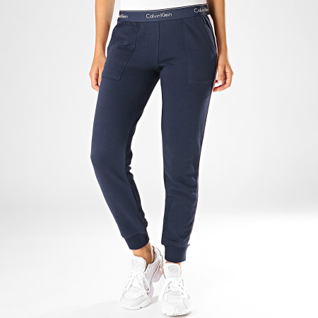 Calvin Klein - Pantalon Jogging Femme Avec Bandes 6148E Bleu Marine Rose Clair