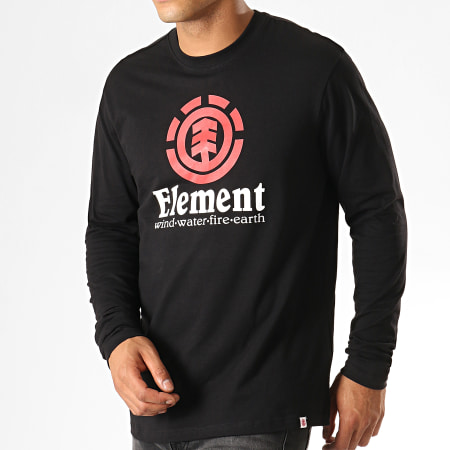 Element - Tee Shirt Manches Longues Vertical Noir Rouge Blanc
