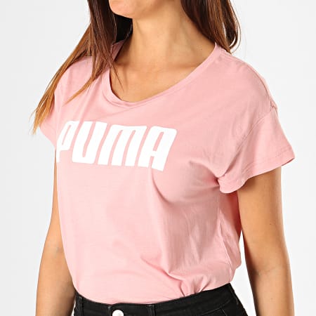Puma - Tee Shirt Femme Active 852006 Rose Blanc