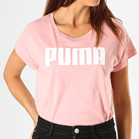 Puma - Tee Shirt Femme Active 852006 Rose Blanc