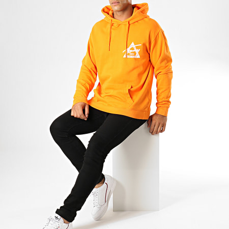 Tommy Jeans - Sweat Capuche Graphic Washed 6591 Orange Blanc