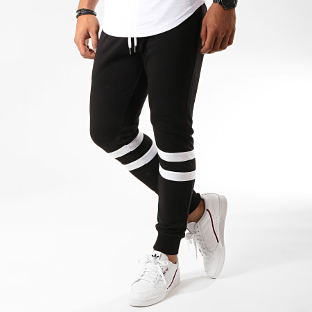 LBO - Ensemble Tee Shirt Oversize Et Pantalon Jogging Bicolore 828 Noir Blanc