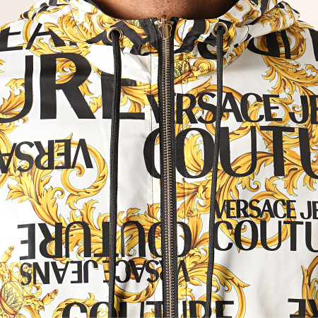 Versace Jeans Couture - Veste Capuche Zippée Réversible Renaissance C1GUA910 Blanc Noir Jaune
