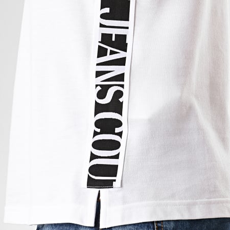 Versace Jeans Couture - Polo Manches Courtes Logo Tape B3GUA7P1 Blanc Noir