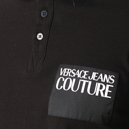 Versace Jeans Couture - Polo Manches Courtes Label B3GUA7P8 Noir Blanc
