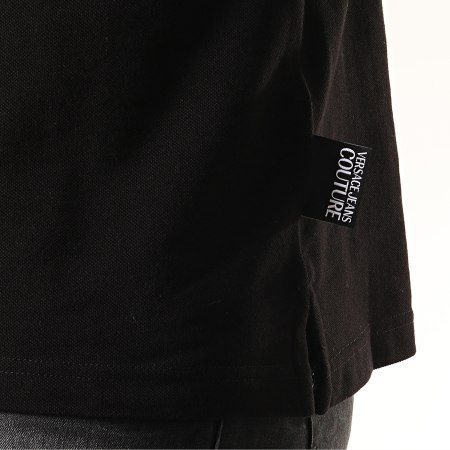 Versace Jeans Couture - Polo Manches Courtes Label B3GUA7P8 Noir Blanc
