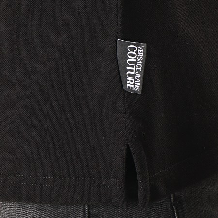 Versace Jeans Couture - Polo Manches Courtes Medal Embroidery B3GUA7P5 Noir Doré