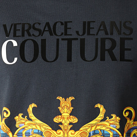 Versace Jeans Couture - Tee Shirt Renaissance B3GUA7DA Noir Bleu Jaune